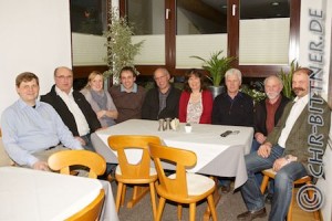 Das Bild zeigt die neu gewählten Mitglieder des Ausschusses mit dem ersten Vorsitzenden Helmut Epacher, von links nach rechts: Christian Bittner (Webmaster), Helmut Epacher (Erster Vorsitzender), Inga Maierhöfer (Jugendwart), Manuel Bühler (Vertreter Fördernde Mitglieder), Gebhard Bühler (Kassierer), Daniela Bittner (Pressewart), Georg Gösele (Zweiter Vorsitzender), Werner Wiedenhöfer (Kassenprüfer) und Helmut Hohnheiser (Vertreter Freizeitreiter).