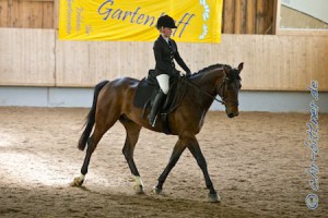 Alina Erhardt auf Cazador, dem Springcrack von Manuel Bühler, zweite im Reiterwettbewerb...